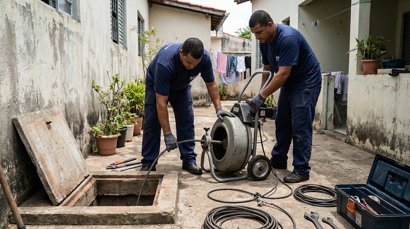 Desentupimento de Coluna Sanitária em Cavalieri, Vila Velha‑ES