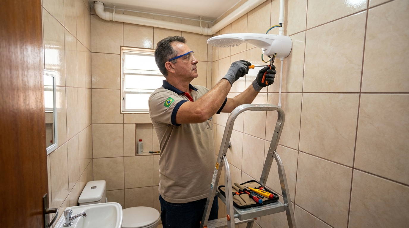 Substituição de Chuveiro Antigo em Vila Velha‑ES